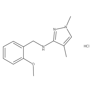 N-[(2-methoxyphenyl)methyl]-1,4-dimethylpyrazol-3-amine;hydrochloride结构式