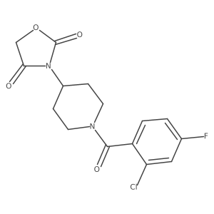 3-(1-(2-Chloro-4-fluorobenzoyl)piperidin-4-yl)oxazolidine-2,4-dione Structure