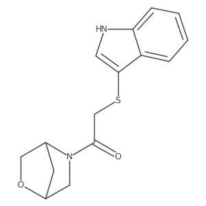 2-((1H-indol-3-yl)thio)-1-(2-oxa-5-azabicyclo[2.2.1]heptan-5-yl)ethanone结构式