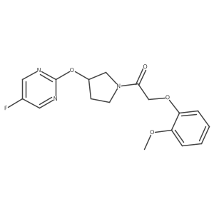 1-(3-((5-Fluoropyrimidin-2-yl)oxy)pyrrolidin-1-yl)-2-(2-methoxyphenoxy)ethanone结构式