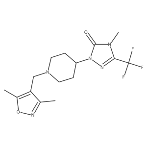 1-(1-((3,5-dimethylisoxazol-4-yl)methyl)piperidin-4-yl)-4-methyl-3-(trifluoromethyl)-1H-1,2,4-triazol-5(4H)-one Structure
