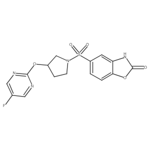 5-((3-((5-fluoropyrimidin-2-yl)oxy)pyrrolidin-1-yl)sulfonyl)benzo[d]oxazol-2(3H)-one Structure