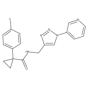 1-(4-fluorophenyl)-N-((1-(pyridin-3-yl)-1H-1,2,3-triazol-4-yl)methyl)cyclopropanecarboxamide结构式