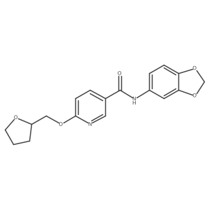 N-(benzo[d][1,3]dioxol-5-yl)-6-((tetrahydrofuran-2-yl)methoxy)nicotinamide Structure