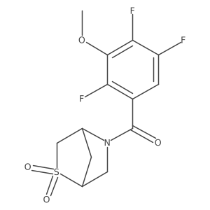 (2,2-Dioxido-2-thia-5-azabicyclo[2.2.1]heptan-5-yl)(2,4,5-trifluoro-3-methoxyphenyl)methanone Structure