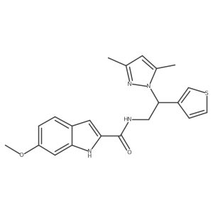 N-[2-(3,5-dimethyl-1H-pyrazol-1-yl)-2-(thiophen-3-yl)ethyl]-6-methoxy-1H-indole-2-carboxamide Structure