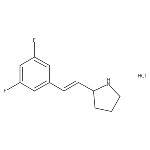 2-[(E)-2-(3,5-difluorophenyl)ethenyl]pyrrolidine hydrochloride结构式