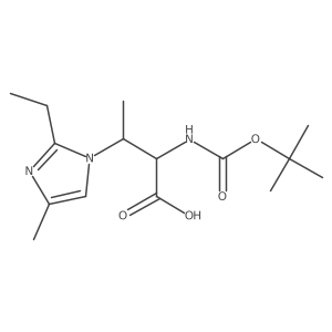 2-{[(tert-butoxy)carbonyl]amino}-3-(2-ethyl-4-methyl-1H-imidazol-1-yl)butanoic acid结构式
