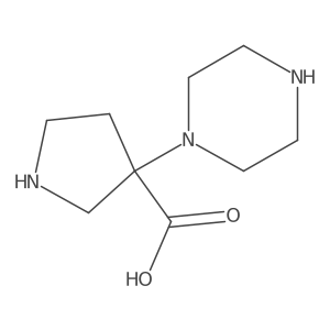 3-(Piperazin-1-yl)pyrrolidine-3-carboxylic acid结构式