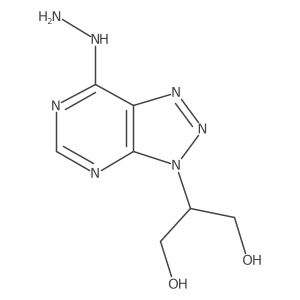 2-{7-hydrazinyl-3H-[1,2,3]triazolo[4,5-d]pyrimidin-3-yl}propane-1,3-diol结构式