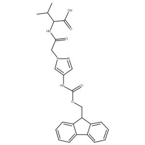 (2R)-2-{2-[4-({[(9H-fluoren-9-yl)methoxy]carbonyl}amino)-1H-pyrazol-1-yl]acetamido}-3-methylbutanoic acid结构式
