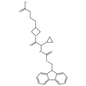 4-{1-[2-cyclopropyl-2-({[(9H-fluoren-9-yl)methoxy]carbonyl}amino)acetyl]azetidin-3-yl}butanoic acid结构式