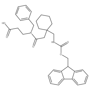 3-(N-benzyl-2-{1-[({[(9H-fluoren-9-yl)methoxy]carbonyl}amino)methyl]cyclohexyl}acetamido)propanoic acid Structure