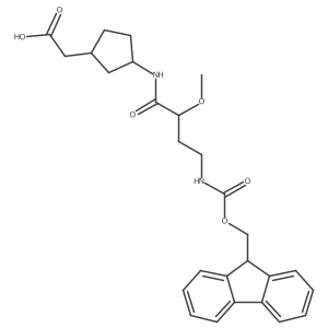 2-{3-[4-({[(9H-fluoren-9-yl)methoxy]carbonyl}amino)-2-methoxybutanamido]cyclopentyl}acetic acid结构式