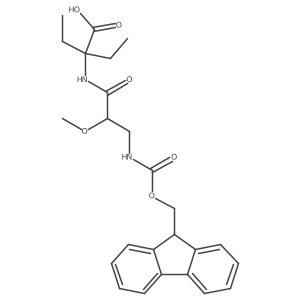 2-ethyl-2-[3-({[(9H-fluoren-9-yl)methoxy]carbonyl}amino)-2-methoxypropanamido]butanoic acid结构式