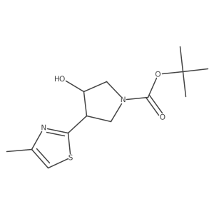 Tert-butyl 3-hydroxy-4-(4-methyl-1,3-thiazol-2-yl)pyrrolidine-1-carboxylate结构式