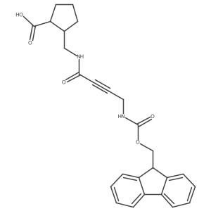 rac-(1R,2S)-2-{[4-({[(9H-fluoren-9-yl)methoxy]carbonyl}amino)but-2-ynamido]methyl}cyclopentane-1-carboxylic acid Structure