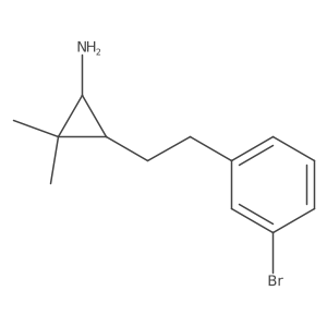rac-(1R,3S)-3-[2-(3-bromophenyl)ethyl]-2,2-dimethylcyclopropan-1-amine结构式