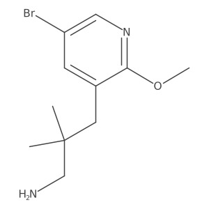 3-(5-Bromo-2-methoxypyridin-3-yl)-2,2-dimethylpropan-1-amine结构式