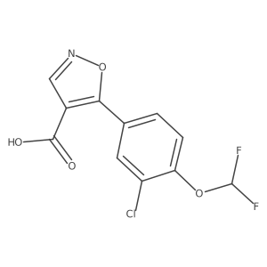 5-[3-Chloro-4-(difluoromethoxy)phenyl]-1,2-oxazole-4-carboxylic acid结构式