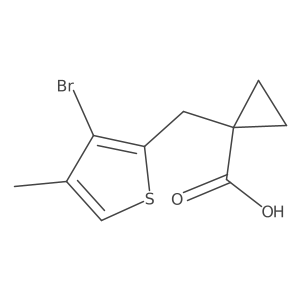 1-[(3-Bromo-4-methylthiophen-2-yl)methyl]cyclopropane-1-carboxylic acid Structure