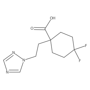 4,4-difluoro-1-[2-(1H-1,2,4-triazol-1-yl)ethyl]cyclohexane-1-carboxylic acid结构式