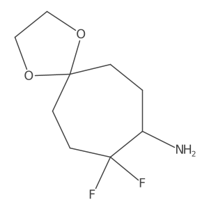 9,9-Difluoro-1,4-dioxaspiro[4.6]undecan-8-amine结构式