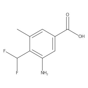 3-Amino-4-(difluoromethyl)-5-methylbenzoic acid结构式