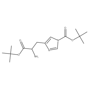 tert-Butyl (S)-4-(2-amino-3-(tert-butoxy)-3-oxopropyl)-1H-imidazole-1-carboxylate结构式