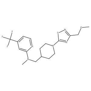 N-({1-[3-(methoxymethyl)-1,2,4-thiadiazol-5-yl]piperidin-4-yl}methyl)-N-methyl-4-(trifluoromethyl)pyridin-2-amine Structure