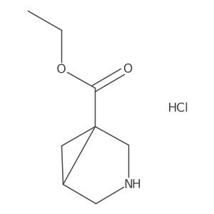 Ethyl (1S,5S)-3-azabicyclo[3.1.0]hexane-1-carboxylate;hydrochloride结构式