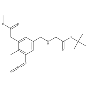 Tert-butyl 2-({[3-azido-5-(2-methoxy-2-oxoethyl)-4-methylphenyl]methyl}amino)acetate结构式