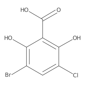 3-Bromo-5-chloro-2,6-dihydroxybenzoic acid结构式