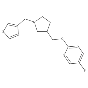 5-Fluoro-2-({1-[(1,3-thiazol-4-yl)methyl]pyrrolidin-3-yl}methoxy)pyridine结构式