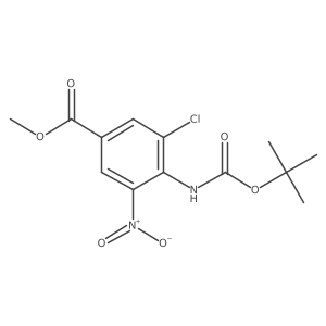 Methyl 4-{[(tert-butoxy)carbonyl]amino}-3-chloro-5-nitrobenzoate结构式