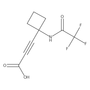 3-[1-(2,2,2-Trifluoroacetamido)cyclobutyl]prop-2-ynoic acid结构式