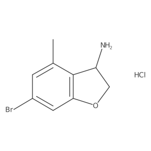 6-Bromo-4-methyl-2,3-dihydro-1-benzofuran-3-amine hydrochloride结构式