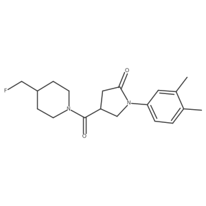 1-(3,4-Dimethylphenyl)-4-[4-(fluoromethyl)piperidine-1-carbonyl]pyrrolidin-2-one结构式