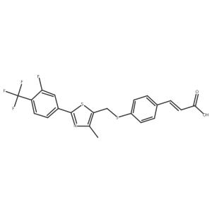 (E)-3-(4-(((2-(3-Fluoro-4-(trifluoromethyl)phenyl)-4-methylthiazol-5-yl)methyl)thio)phenyl)acrylic acid Structure