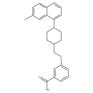 4-{[1-(6-Fluoroquinazolin-4-yl)piperidin-4-yl]methoxy}pyridine-2-carboxamide结构式