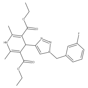 3,5-diethyl 4-{1-[(3-fluorophenyl)methyl]-1H-1,2,3-triazol-4-yl}-2,6-dimethyl-1,4-dihydropyridine-3,5-dicarboxylate Structure