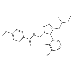 N-((5-(sec-butylthio)-4-(3-chloro-2-methylphenyl)-4H-1,2,4-triazol-3-yl)methyl)-4-methoxybenzamide Structure