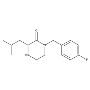 (3S)-1-[(4-Fluorophenyl)methyl]-3-(2-methylpropyl)-2-piperazinone Structure