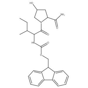 L-Prolinamide, N-[(9H-fluoren-9-ylmethoxy)carbonyl]-L-isoleucyl-4-hydroxy-, (4S)-结构式