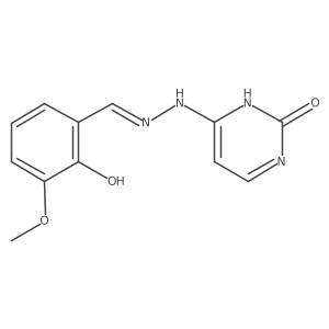 6-[(2E)-2-[(2-hydroxy-3-methoxyphenyl)methylidene]hydrazinyl]-1H-pyrimidin-2-one Structure