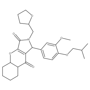 1-[3-methoxy-4-(2-methylpropoxy)phenyl]-2-(oxolan-2-ylmethyl)-4a,5,6,7,8,8a-hexahydro-1H-chromeno[2,3-c]pyrrole-3,9-dione Structure