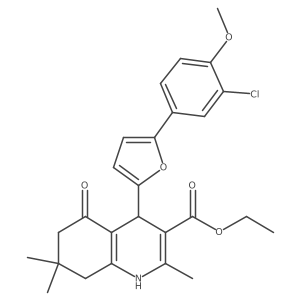 Ethyl 4-(5-(3-chloro-4-methoxyphenyl)furan-2-yl)-2,7,7-trimethyl-5-oxo-1,4,5,6,7,8-hexahydroquinoline-3-carboxylate Structure