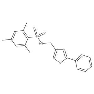 2,4,6-trimethyl-N-((2-phenylthiazol-4-yl)methyl)benzenesulfonamide Structure