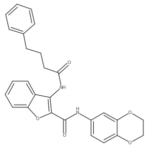 N-(2,3-dihydrobenzo[b][1,4]dioxin-6-yl)-3-(4-phenylbutanamido)benzofuran-2-carboxamide Structure