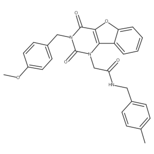 2-(3-(4-methoxybenzyl)-2,4-dioxo-3,4-dihydrobenzofuro[3,2-d]pyrimidin-1(2H)-yl)-N-(4-methylbenzyl)acetamide结构式